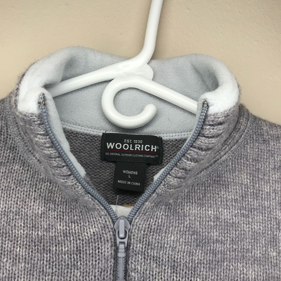 Woolrich Women’s 1/4 Zip Gray Sweater Large Wool - Picture 3 of 7